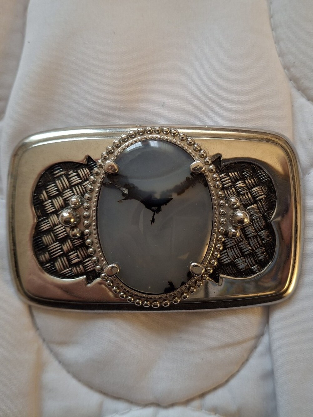 Handmade Montana Agate Silver Belt Buckle